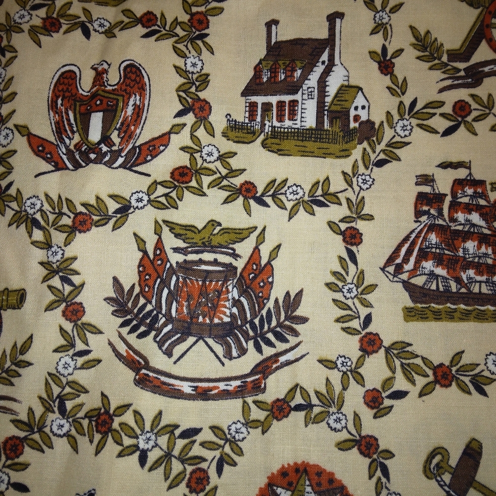 FABRIC Charming Vintage Americana Print Fabric, 4 yd x 36 in - Picture 5 of 8